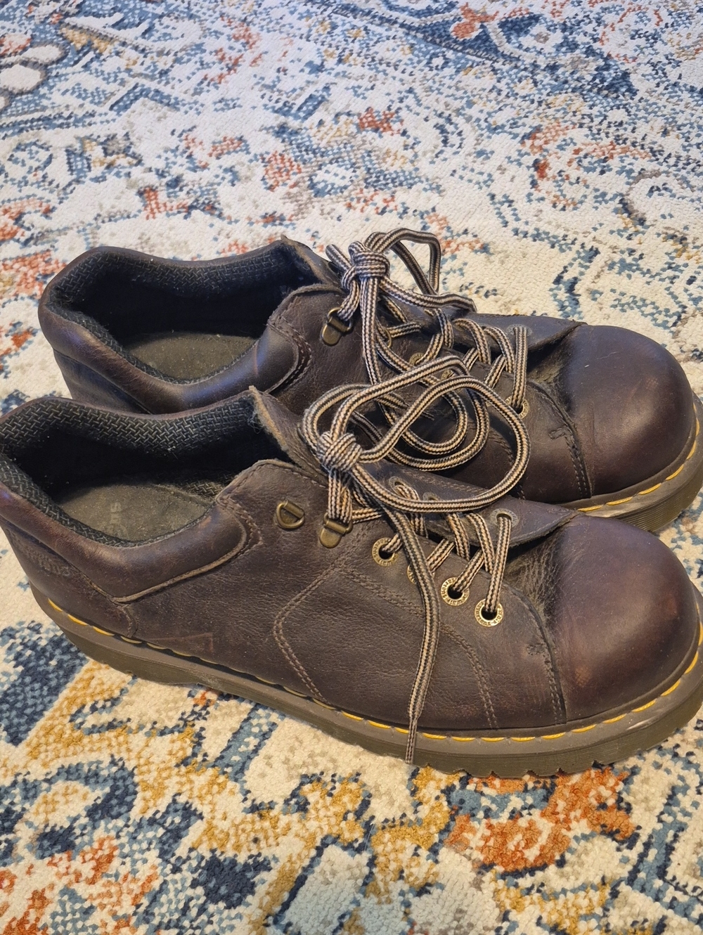 Dr. Martens Men's Brown Leather Lace-Up Derby Shoes